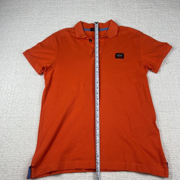 Paul & Shark Yachting Mens Sz Large Polo Orange Made in Italy - Picture 9 of 15